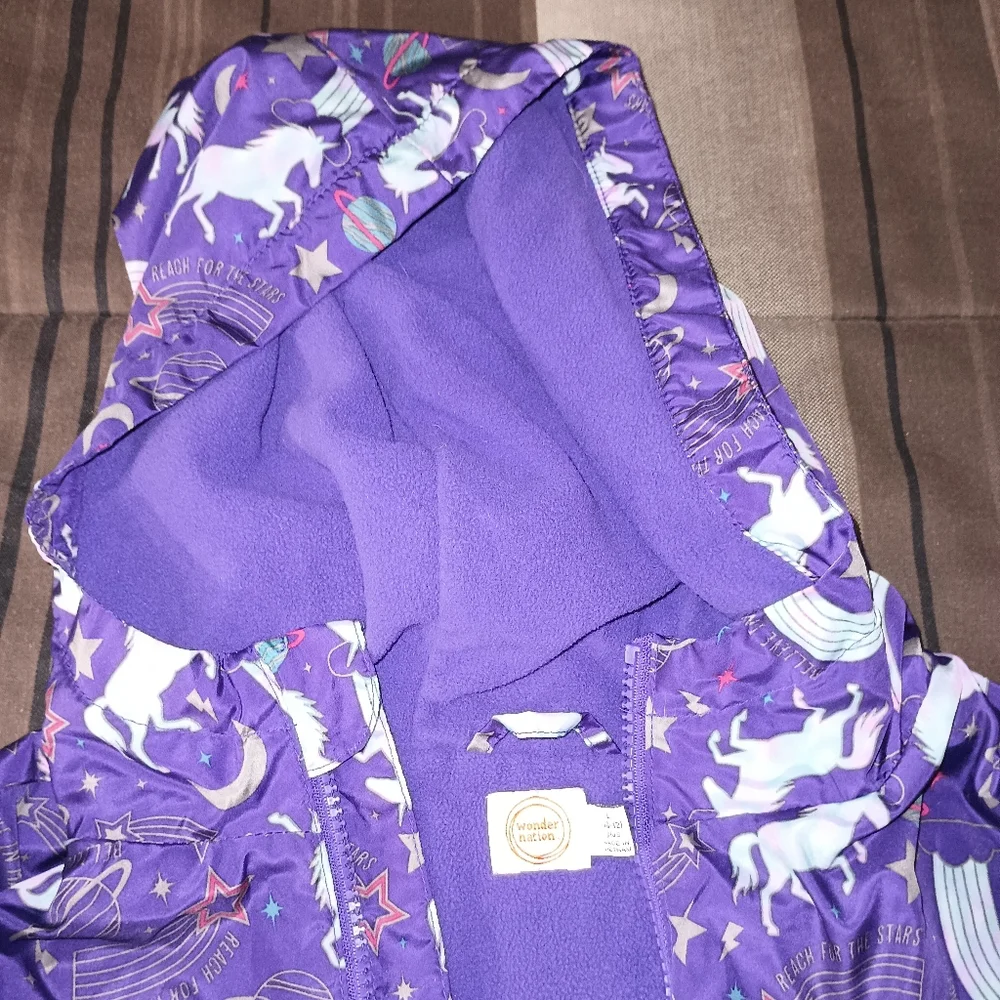 Kids Wonder‎ Nation Purple Unicorn Windbreaker L (10-12) Plus